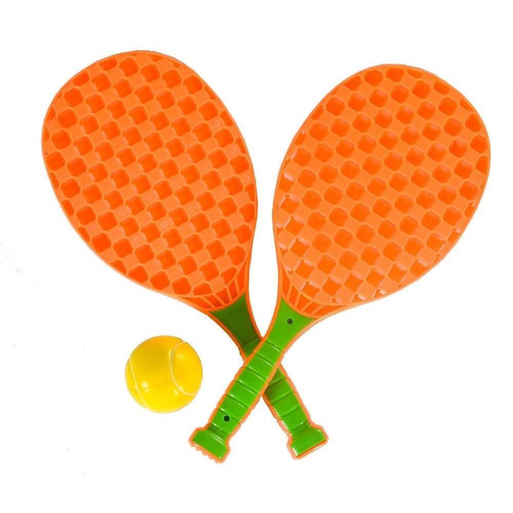 LIOOBO Raquettes De Tennis / Badminton Enfant En EVA – Jeu D'Extérieur Léger Et Résistant Dès 3 Ans, Orange Fun !