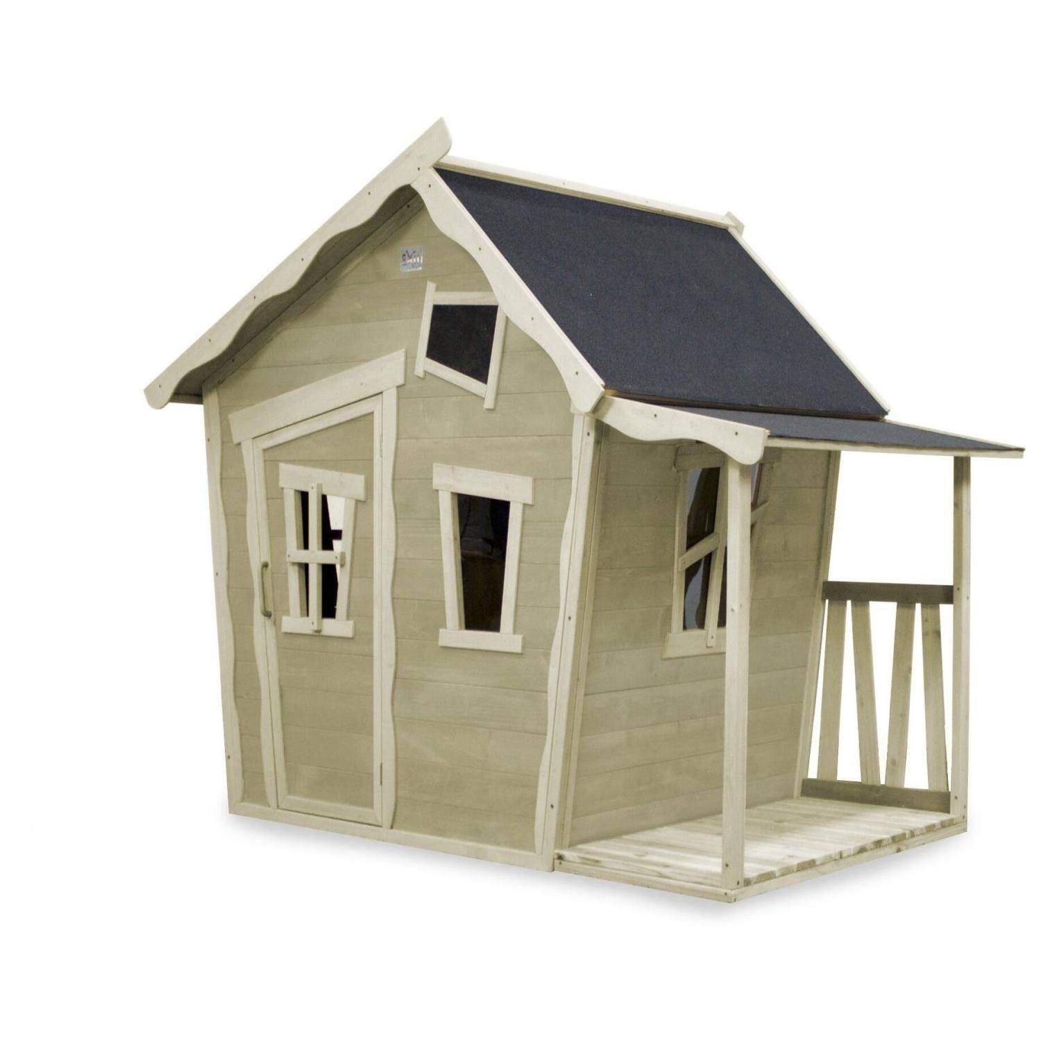 Maisonnette En Bois Massif Pour Enfants – Cabane De Jeu Extérieure, Pin Traité Autoclave – Cadeau Anniversaire