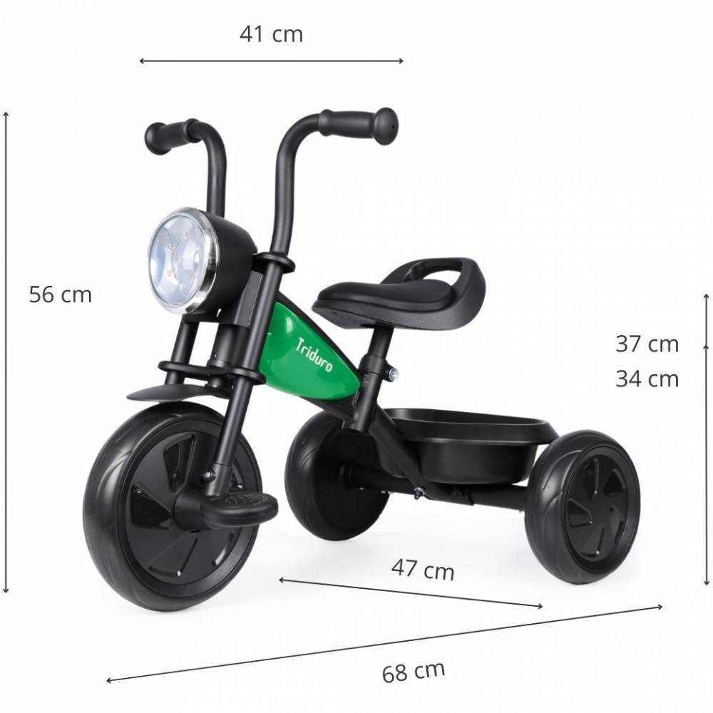 Tricycle à pédales OHMG 3 en 1 avec barre de poussée - Rose - Capacité